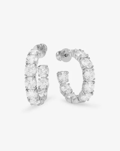 Melinda Maria Oh She Fancy Hoops 1" in Silver