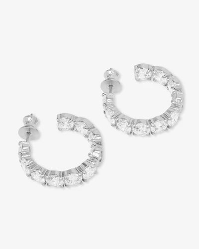 Melinda Maria Oh She Fancy Hoops 1" in Silver