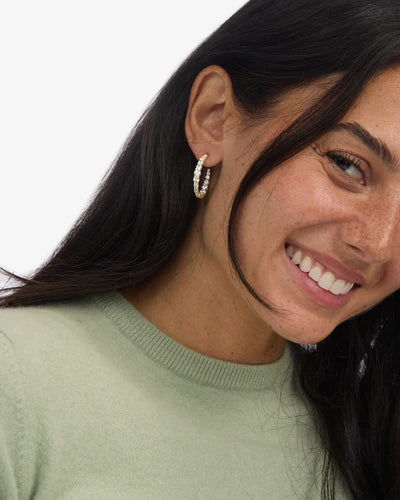 Melinda Maria Oh She Fancy Graduated Hoops 1" in Gold