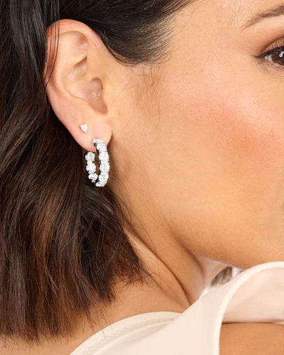Melinda Maria Oh She Fancy Hoops 1" in Silver