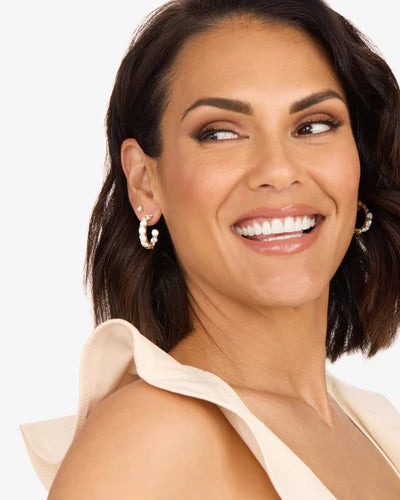 Melinda Maria Oh She Fancy Hoops 1" in Gold