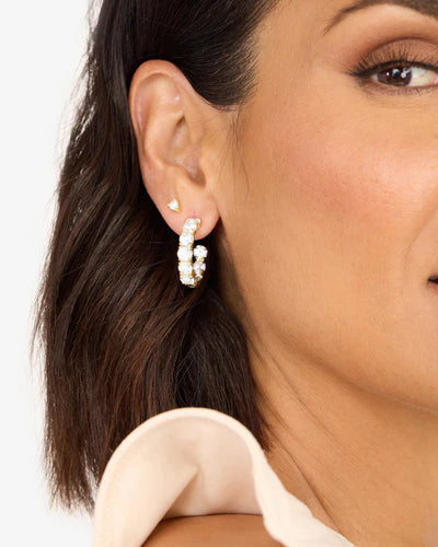 Melinda Maria Oh She Fancy Hoops 1" in Gold