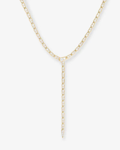 Melinda Maria Pave Serpent Lariat Necklace in Gold (16")