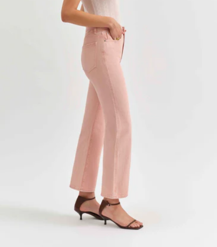 Daze Soho High Rise Flare Leg in Color Rosewater