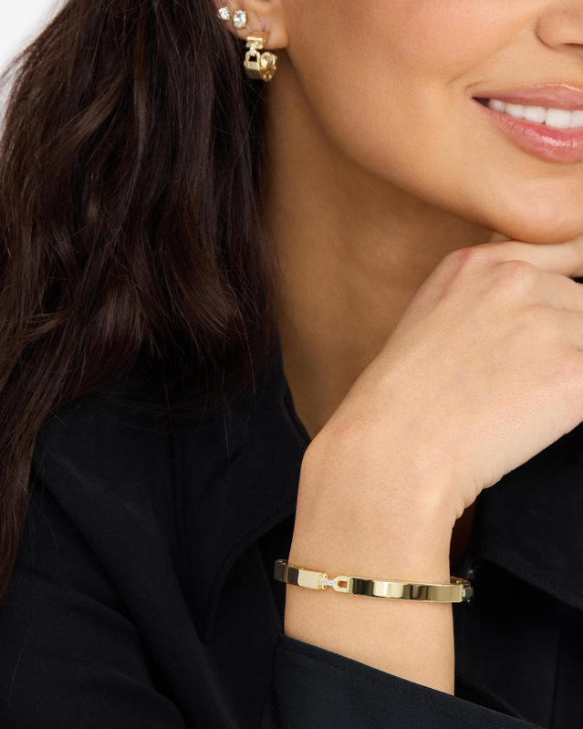 Melinda Maria Ashley Lock Cuff in Gold