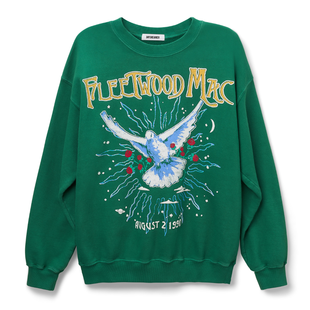 Daydreamer LA BF Crew Sweatshirt in Green Fleetwood Mac