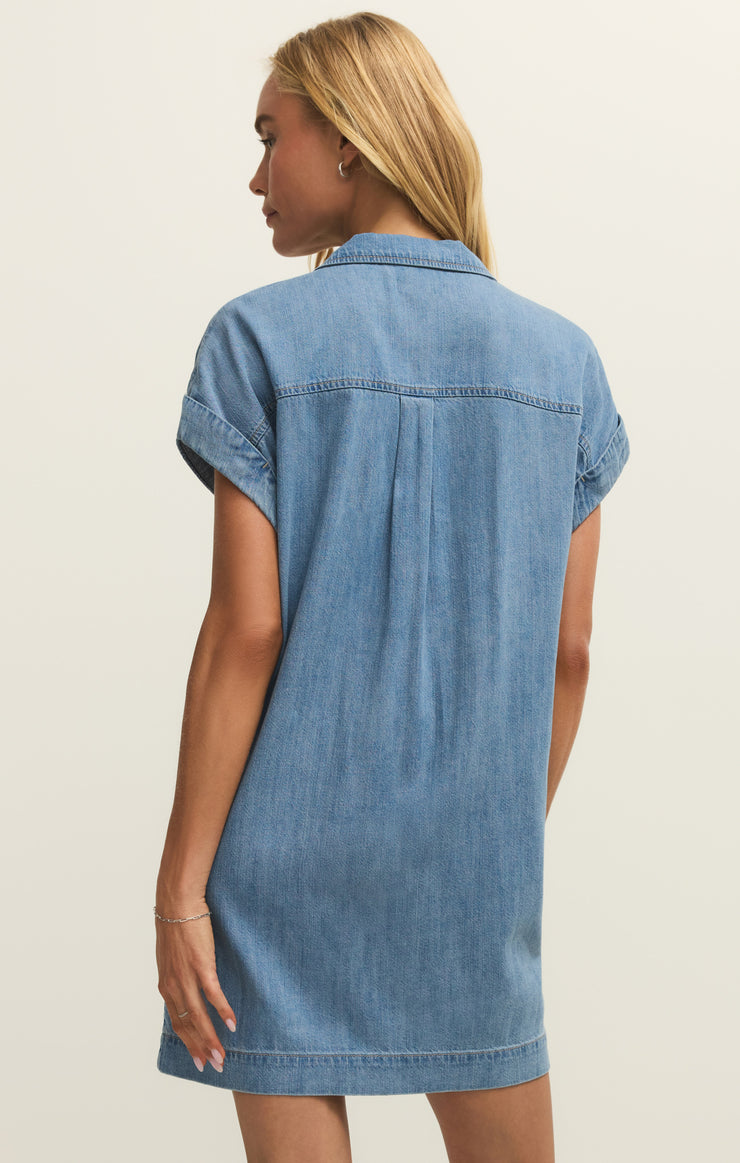 Z Supply Napa Denim Mini Dress in Shoreline