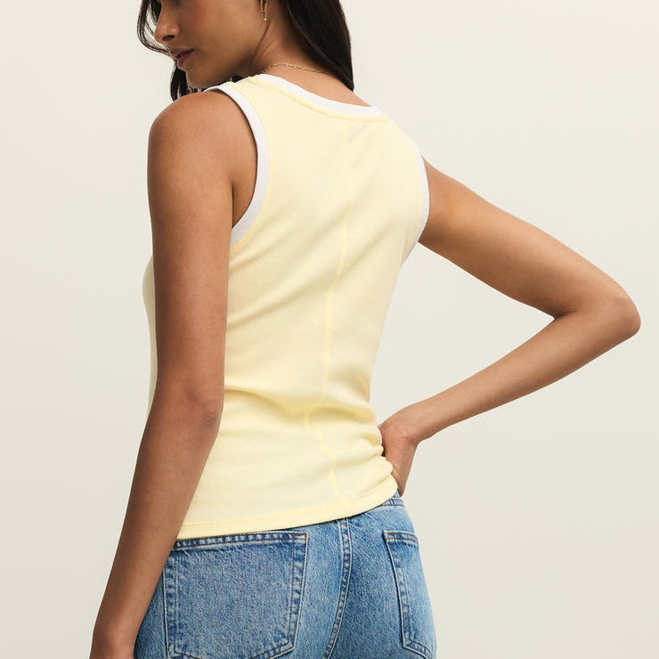 Z Supply Sirena Colorblock Rib Tank in Pineapple
