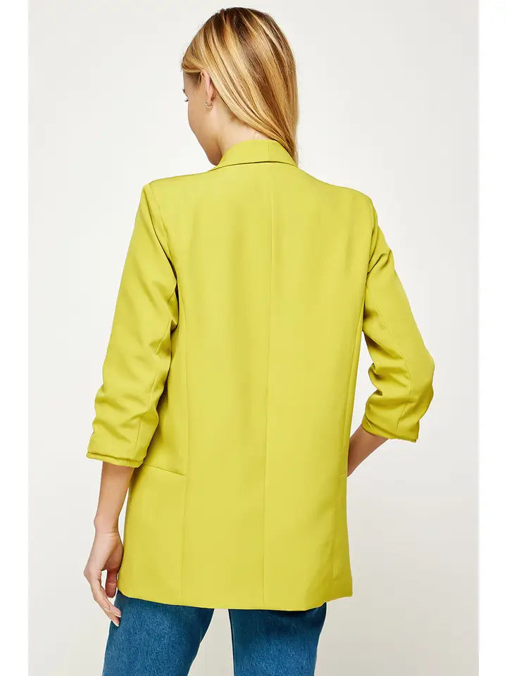 Oversized Boyfriend Blazer in Chartreuse Green