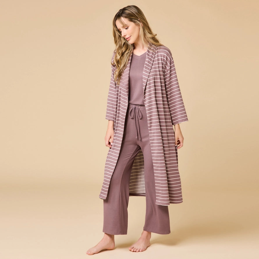 Softies Dream Shawl Robe in Driftwood Stripe