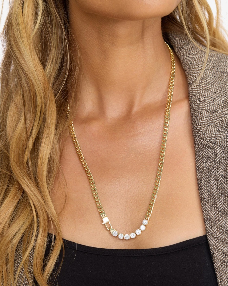 Melinda Maria Baby Julian Loves Diamonds Necklace in Gold 22in.