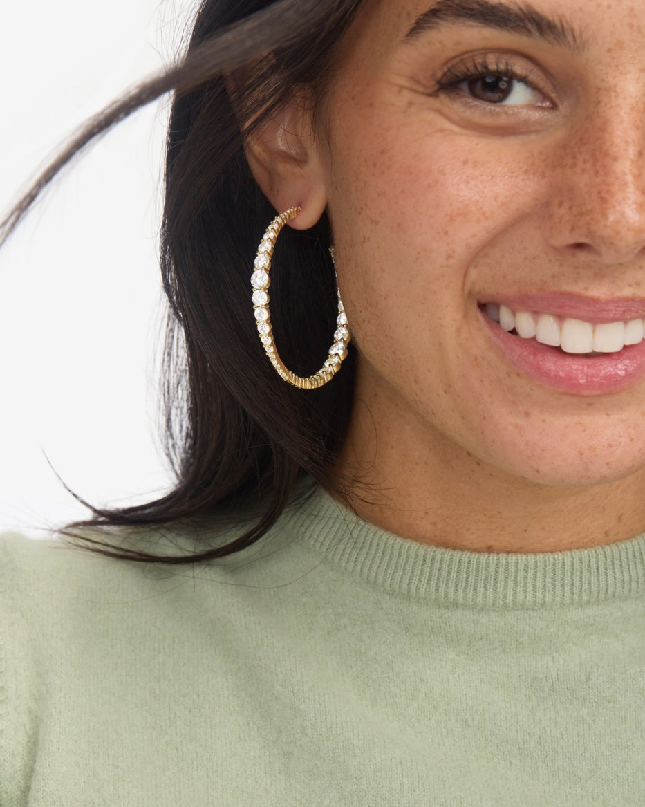 Melinda Maria Oh She Fancy Gradual Hoops in Gold