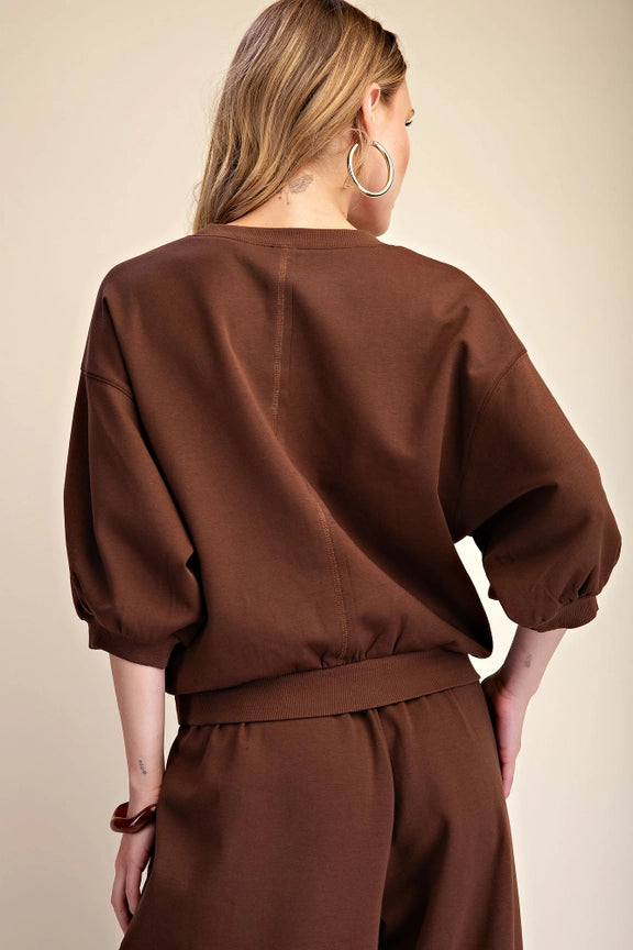 Sweatshirt Comfy Set in Chocolate