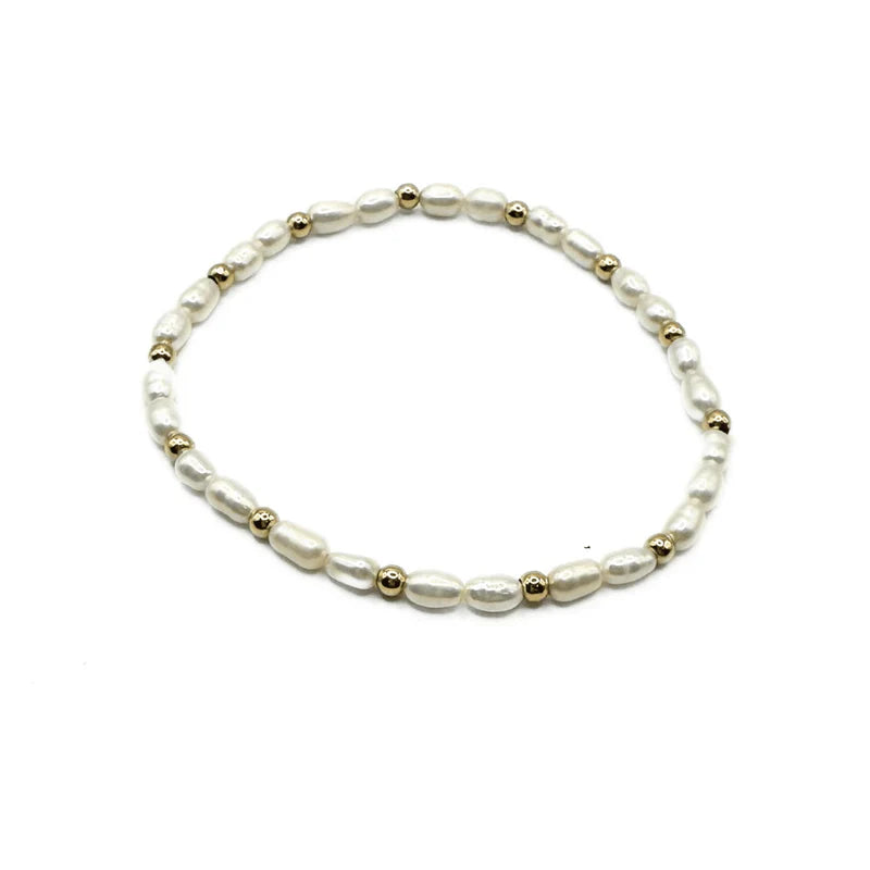 Erin Gray 3mm Rice Pearl Bracelet