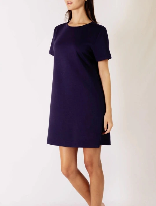 P.Cill Butter Modal Short Sleeve Dress in Navy
