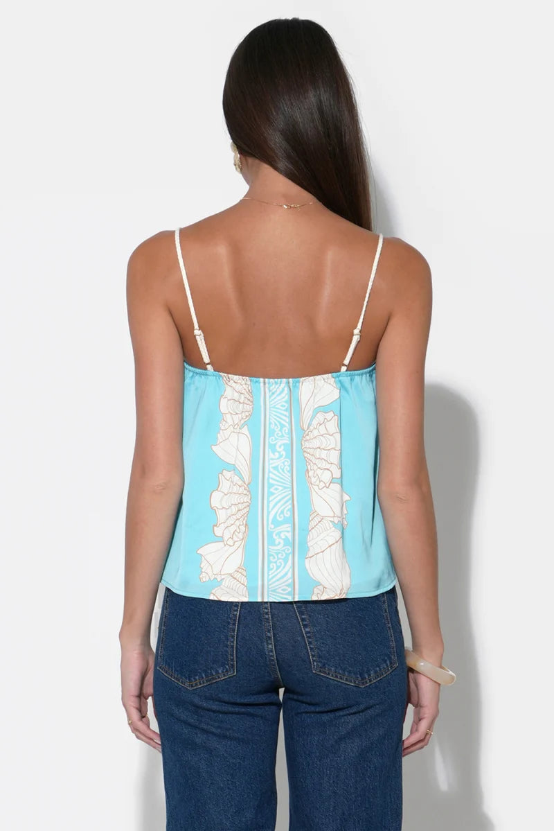 Adelyn Rae Arabella Braided Tie Straps in Seafoam/Ivory