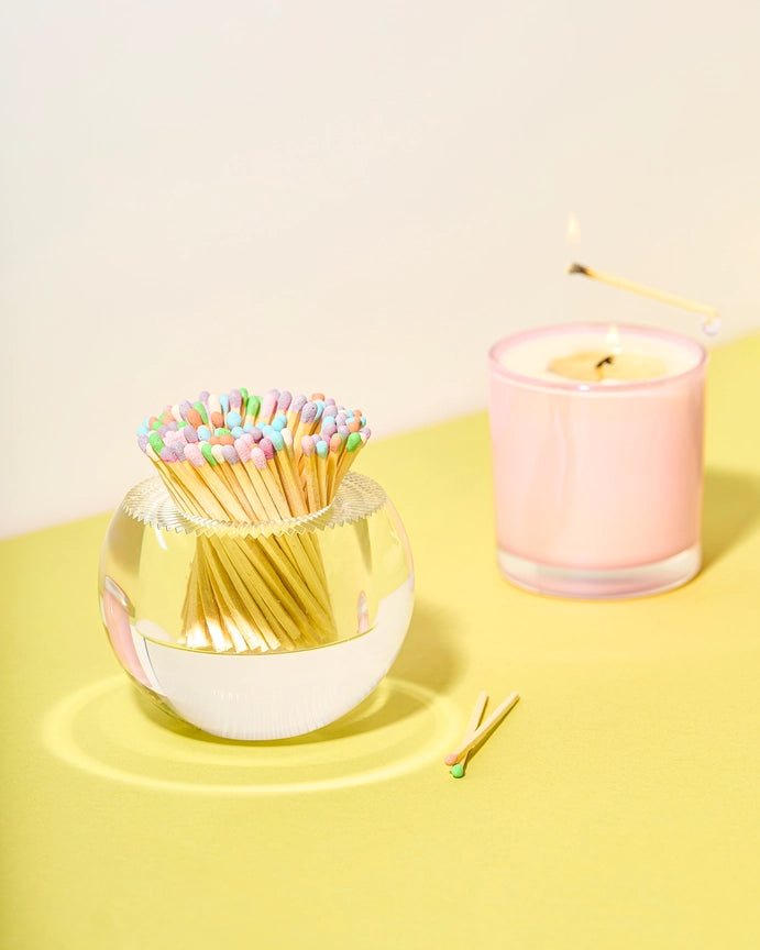 Acrylic Round Match Striker with Confetti Matches
