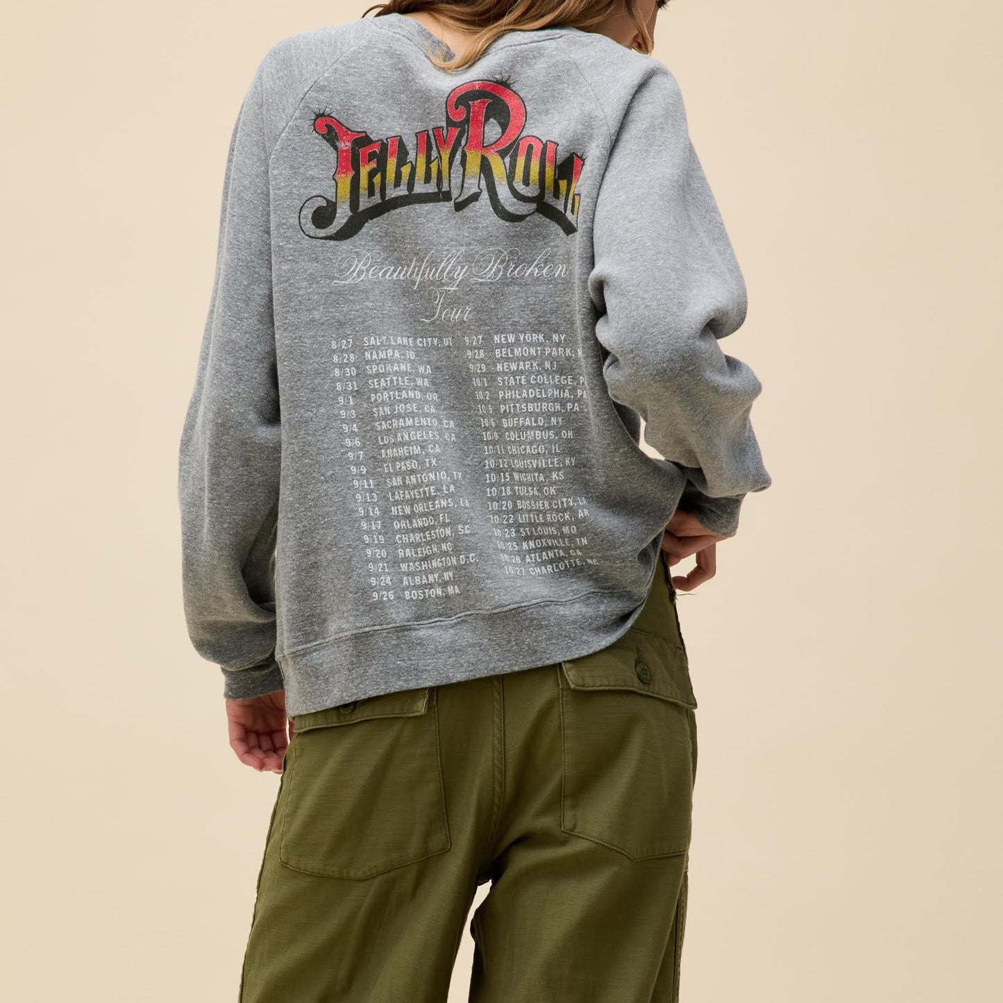 Daydreamer Vintage Raglan Sweatshirt in Jelly Roll Beautifully Broken