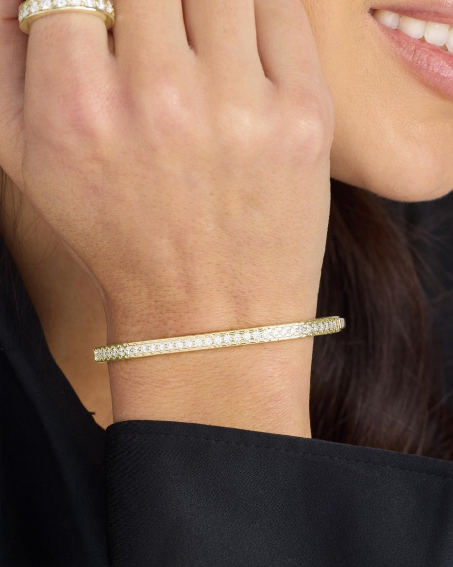 Melinda Maria Ashley Pave Cuff Gold