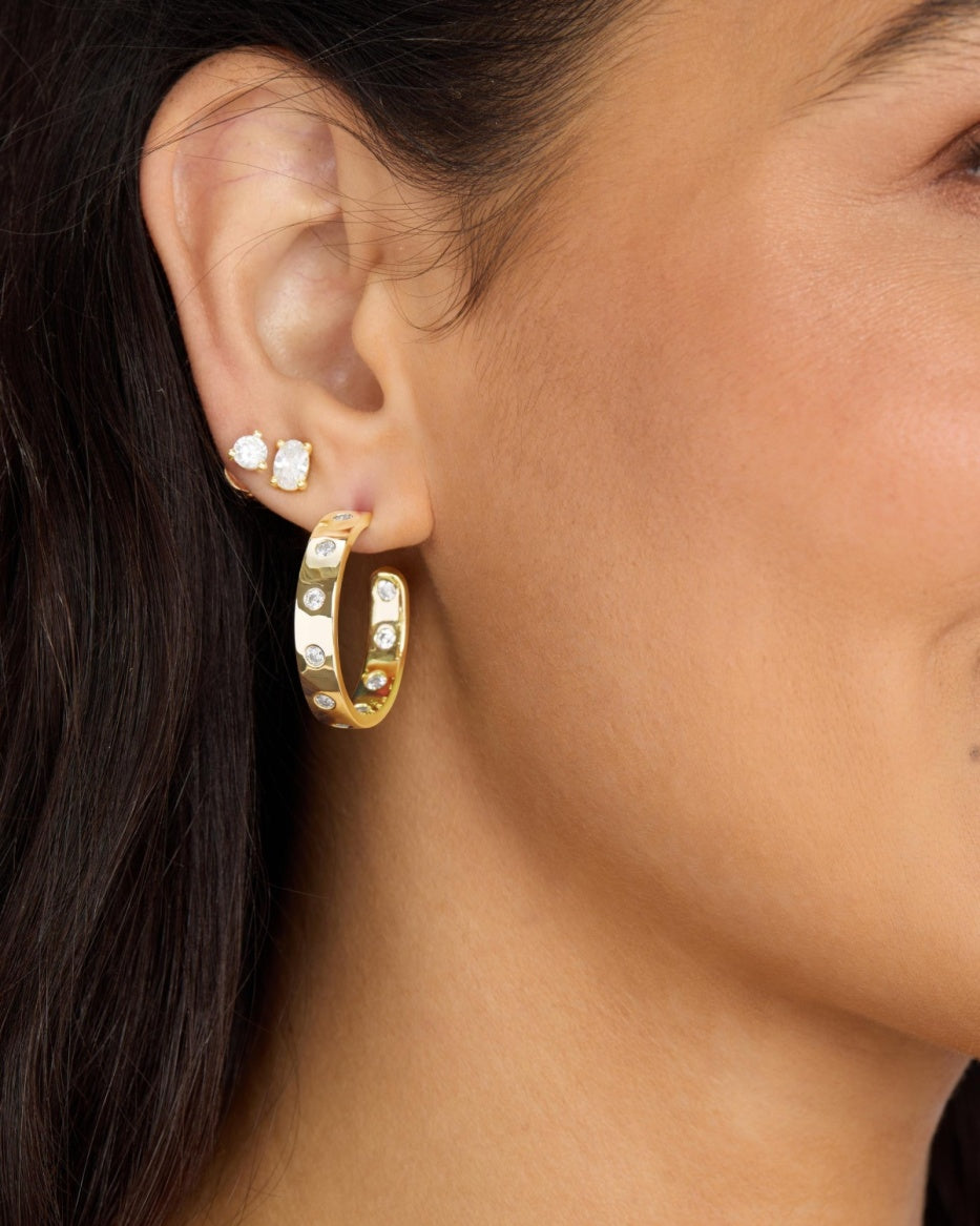 Melinda Maria Ashley Rodeo Hoops in Gold 1in.