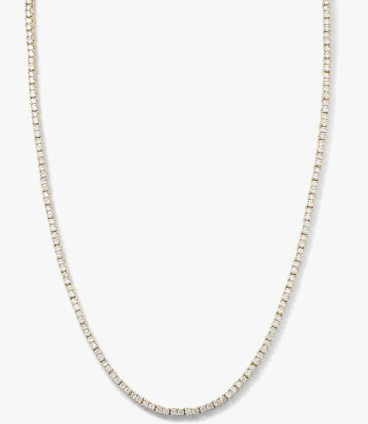 Melinda Maria Baby Heiress Tennis Necklace in Gold
