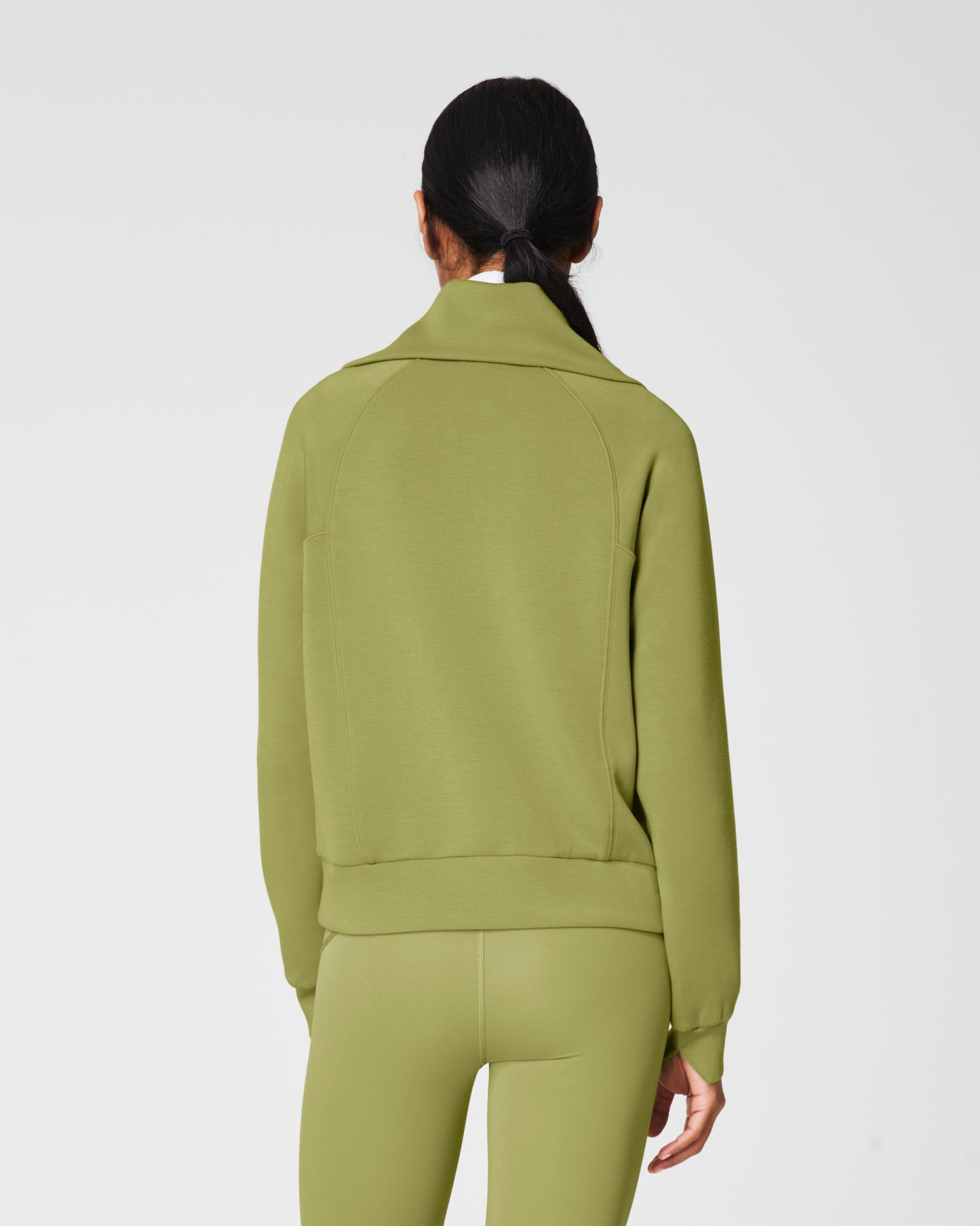 Spanx Air Essentials Half Zip in Cypress