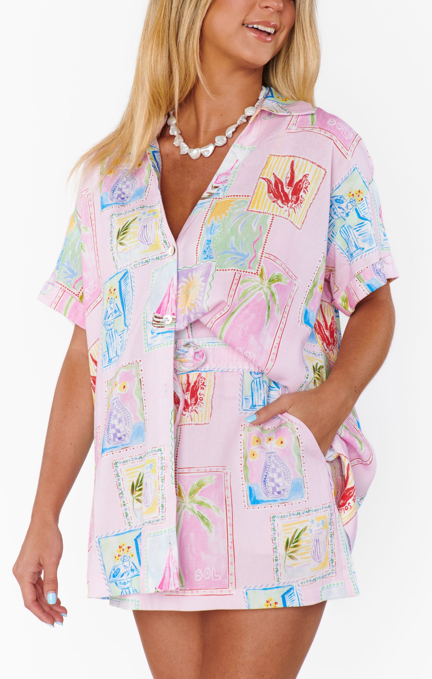 Show Me Your Mumu Parker Buttondown in Summer Soileil Linen