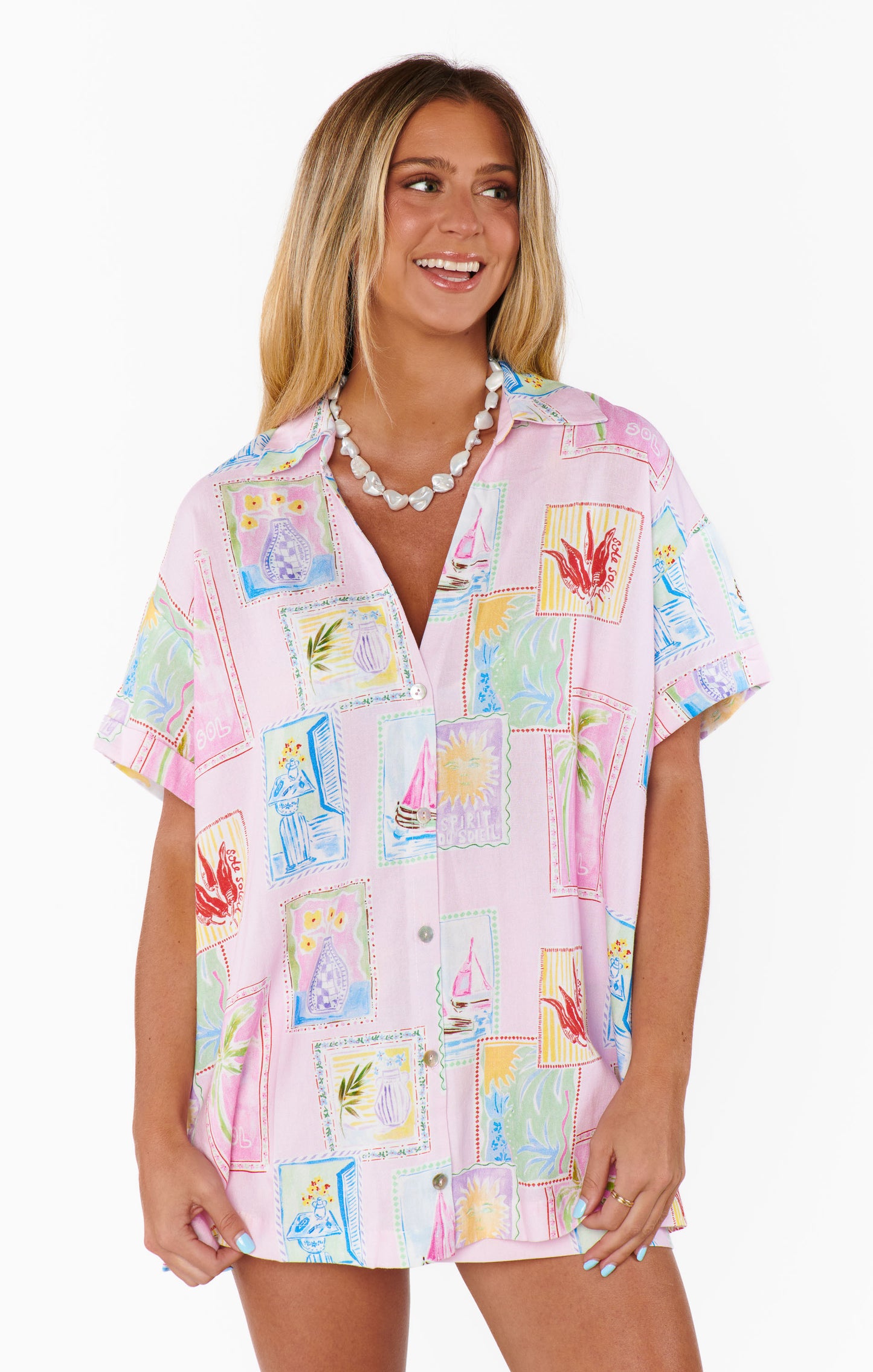 Show Me Your Mumu Parker Buttondown in Summer Soileil Linen