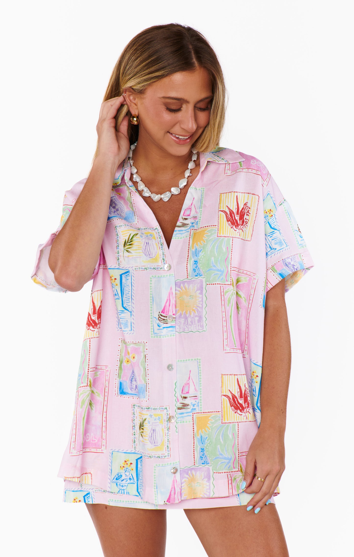 Show Me Your Mumu Parker Buttondown in Summer Soileil Linen