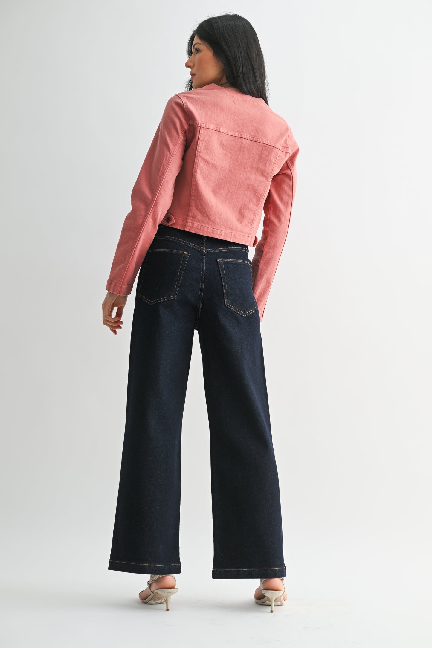 Just Black Denim Patch Pocket Wide Leg in Super Dark Wash