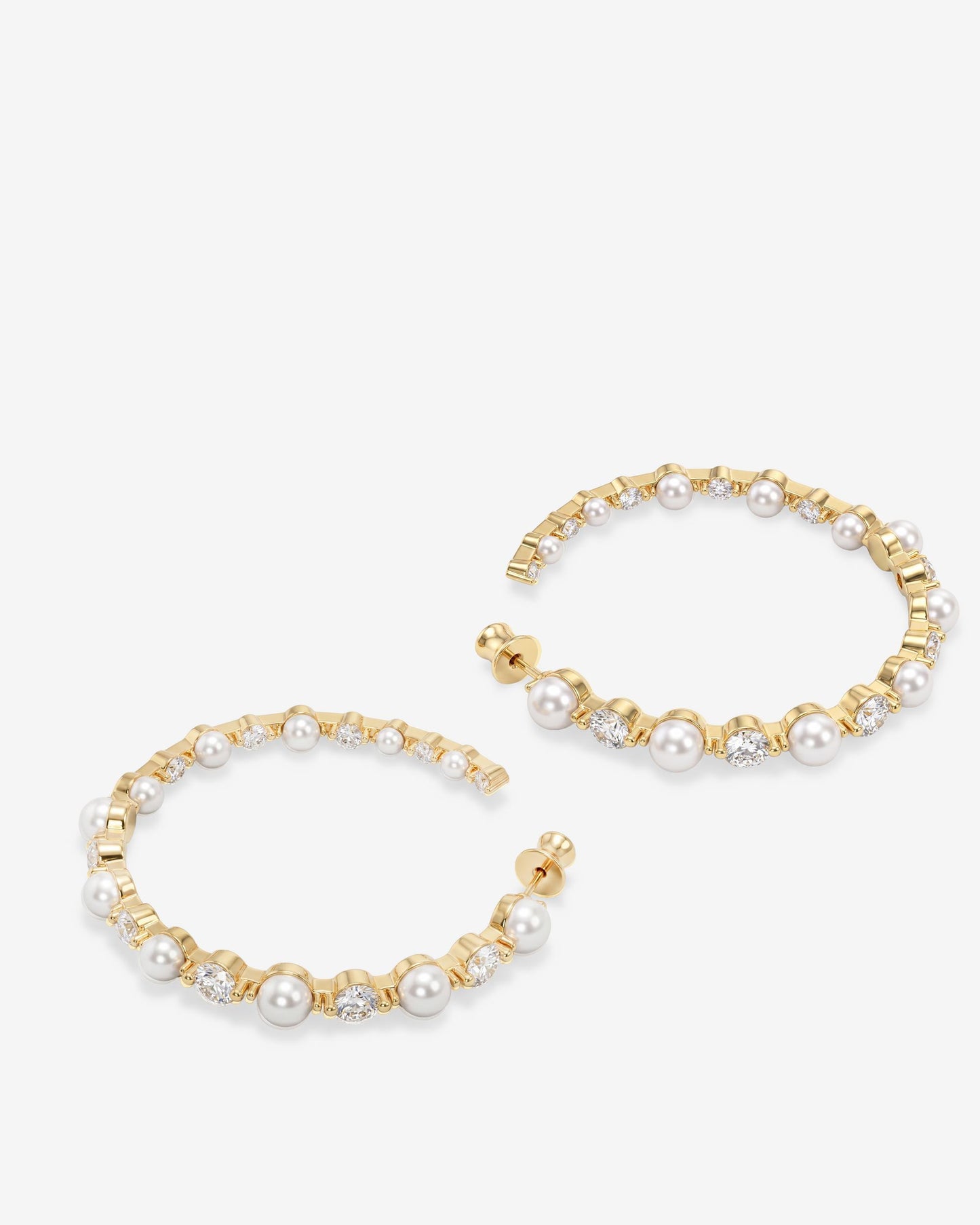 Melinda Maria She's An Icon Pearl 2" Hoops in Gold