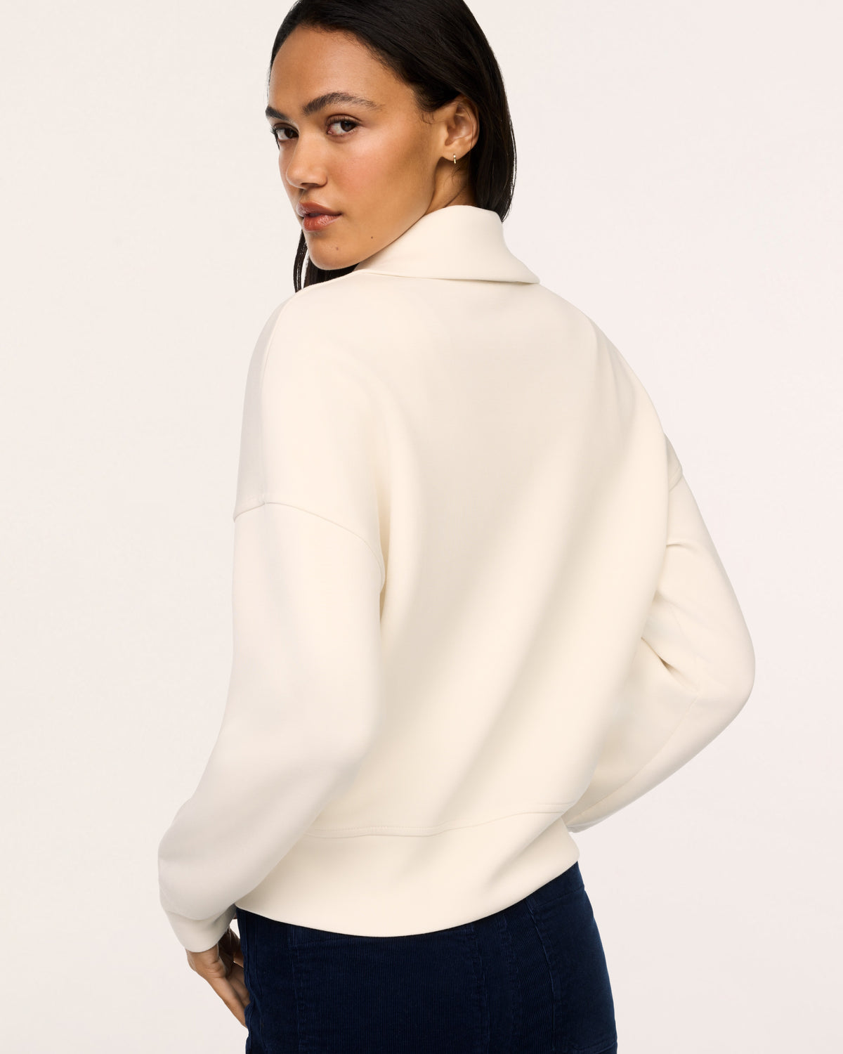 Spanx Air Essentials Rugby Button Front Top in Ivory
