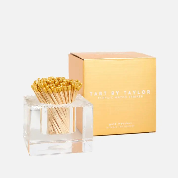 Acrylic Square Match Striker with Gold Matches