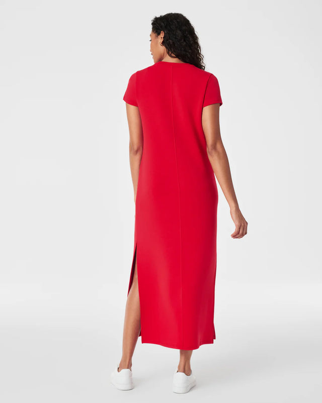 Spanx Air Essentials Maxi T-Shirt Dress in Red