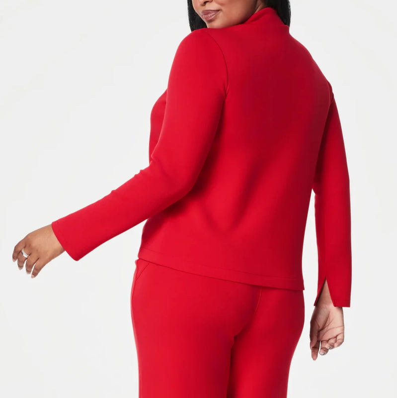 Spanx Air Essentials Mock Neck LS Top in Red