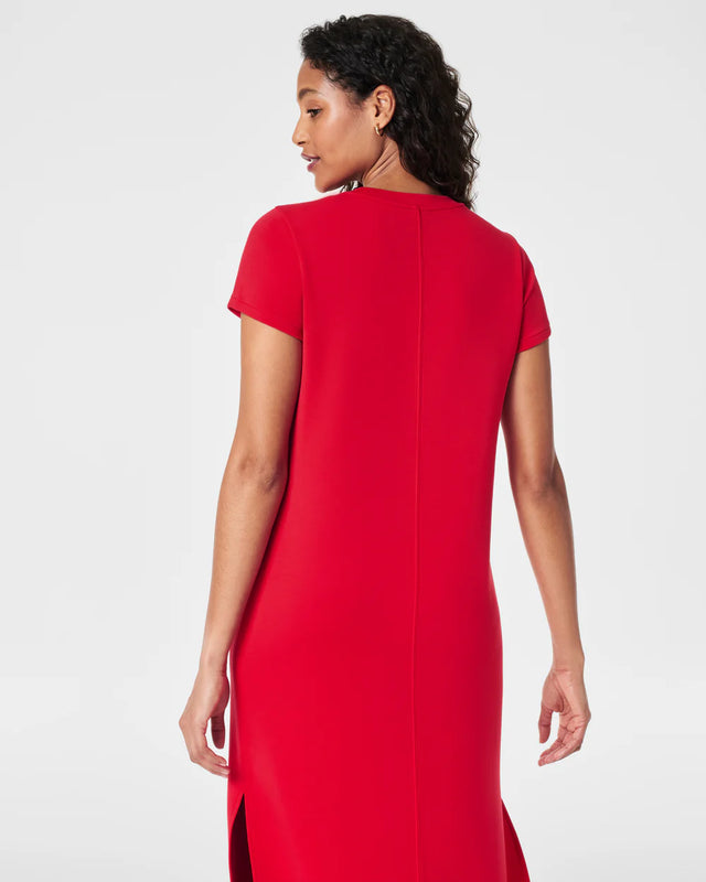 Spanx Air Essentials Maxi T-Shirt Dress in Red