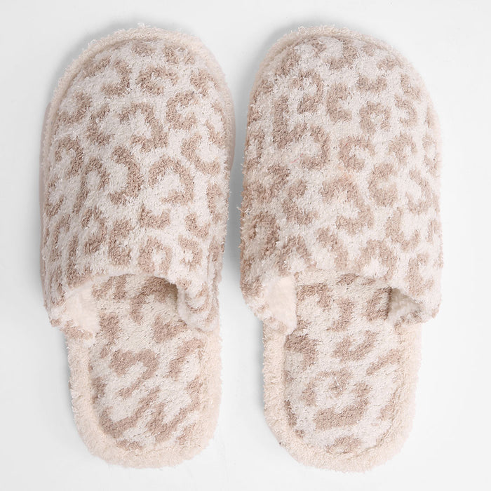 Leopard Slippers in Beige