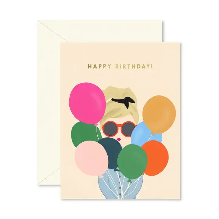 Birthday Card in Blonde Balloon