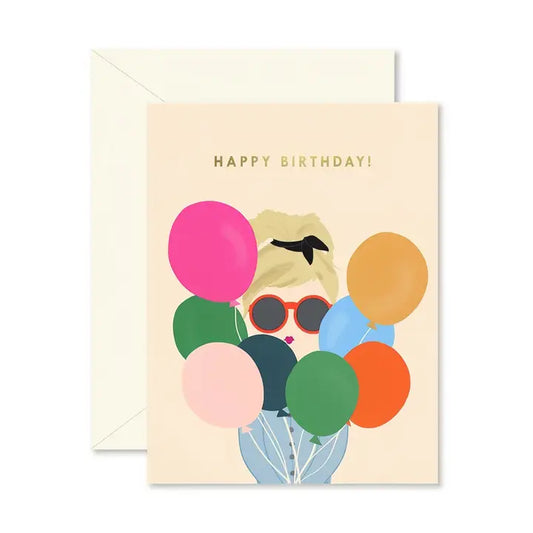 Birthday Card in Blonde Balloon