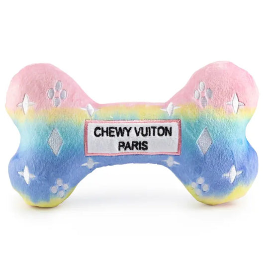 Chewy Vuitton Bone Toy in Ombre Pink