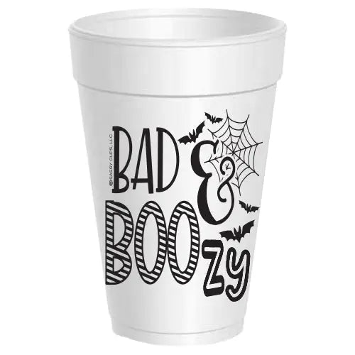 Set of 10 Styrofoam Cups in Bad & BOOzy