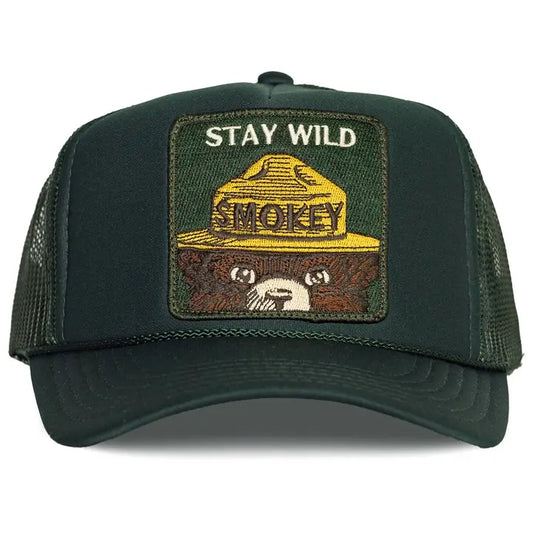 Stay Wild Trucker Hat in Deep Green