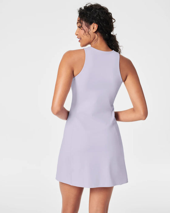 Spanx Get Moving Zip Front Racerback Dress in Violet Air