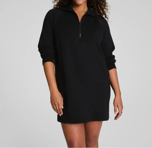 Spanx Air Essentials Half Zip Dress in Black