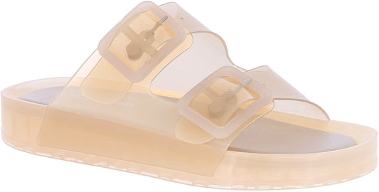 Jelly Double Buckle Sandal in Nude