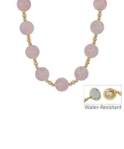 Medium Marble Ball Gold Bead Necklace