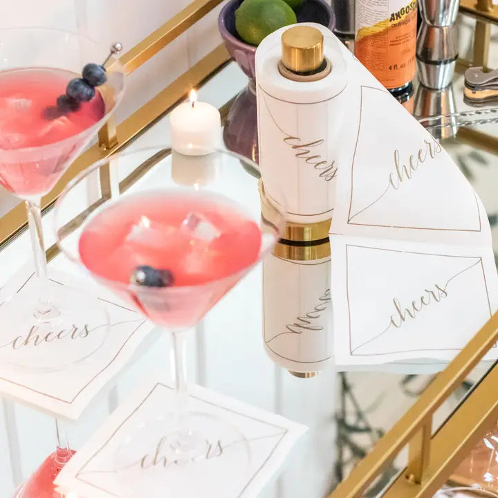 Gold Rolled Cocktail Napkin Stand