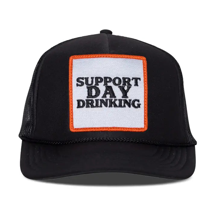 Support Day Drinking Trucker Hat in Black