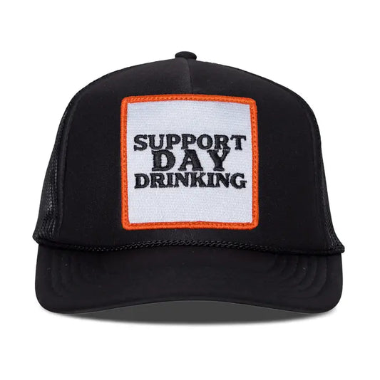 Support Day Drinking Trucker Hat in Black