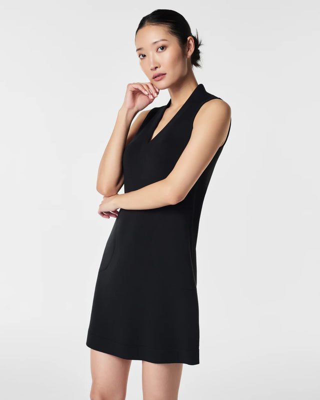 Spanx Air Essentials V-Neck Mini Dress in Black